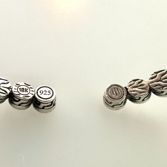 925 Sterling Silver & 18K Yellow Gold John Hardy Dot Flex Cuff Bracelet - 7" - Picture 5 of 14